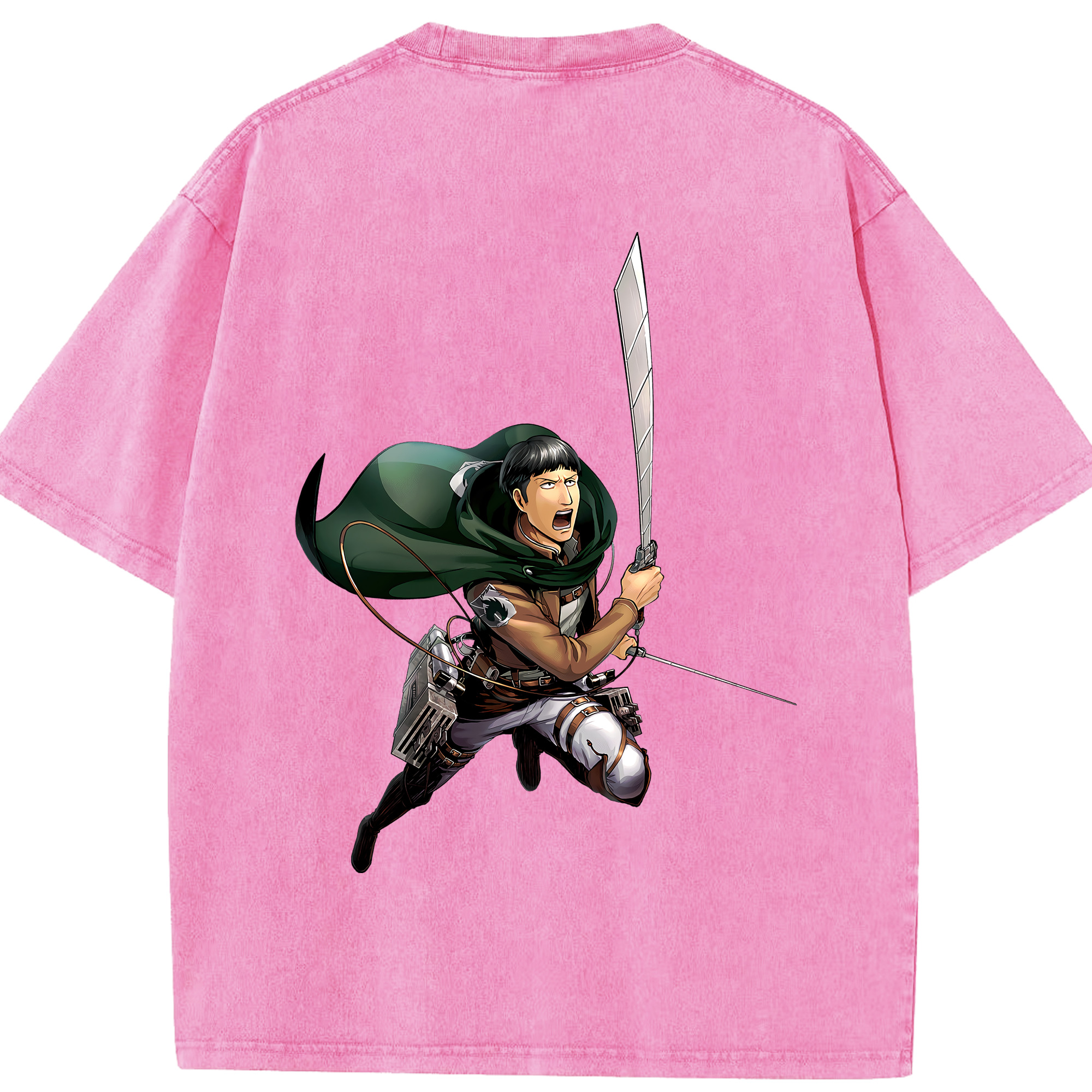 （画像用） 進撃の巨人 Attack on Titan 綿100% ヴィンテージ風 半袖Tシャツ（背面プリント）